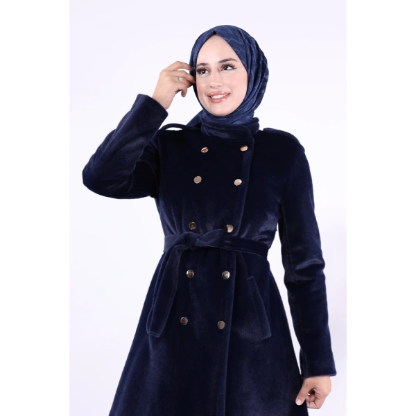 Çıt Çıt Düğme Detay Kaban 70035 Lacivert