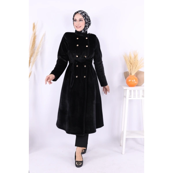 Çıt Çıt Düğme Detay Kaban 70035 Siyah