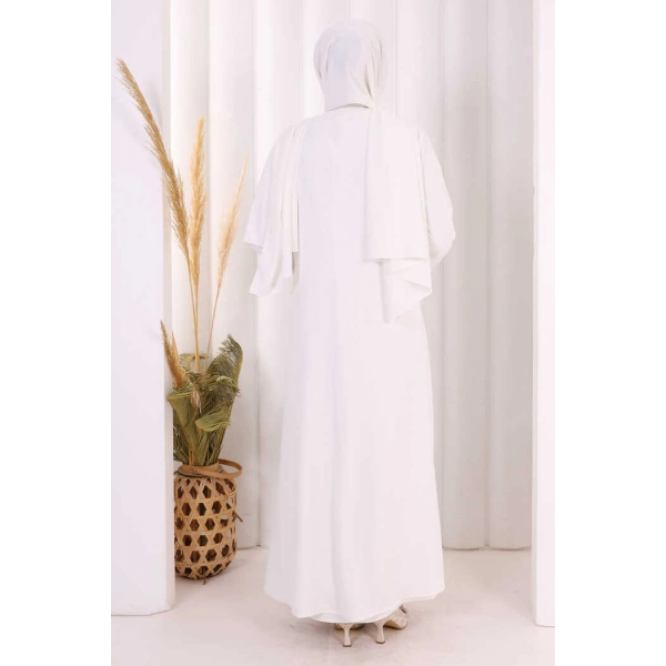 Danteli Şallı Abaya Şal Hediyelidir! 7069 Ekru