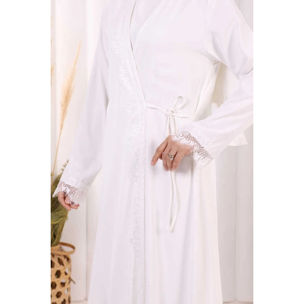 Danteli Şallı Abaya Şal Hediyelidir! 7069 Ekru