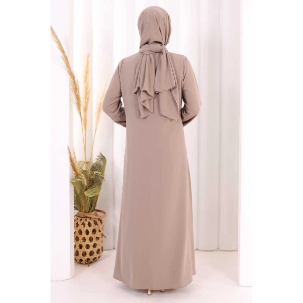Danteli Şallı Abaya Şal Hediyelidir! 7069 Vizon