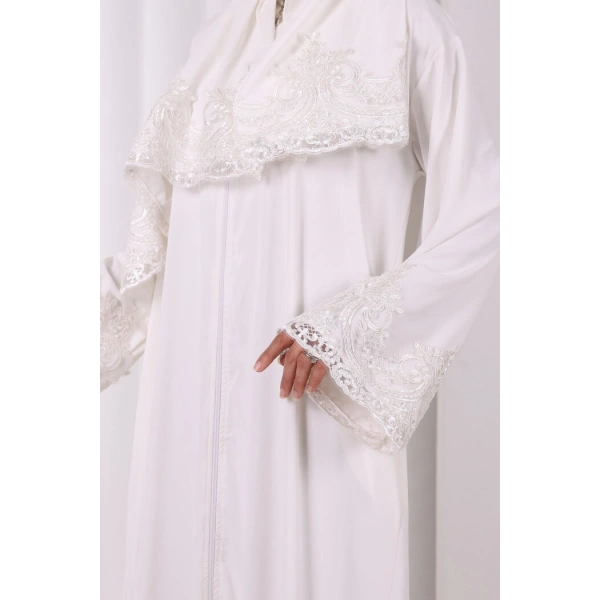 Dantelli Namaz Feracesi 6093 Ekru