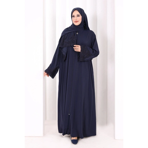 Dantelli Namaz Feracesi 6093 Lacivert
