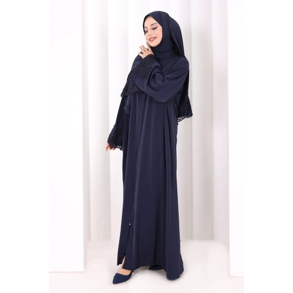 Dantelli Namaz Feracesi 6093 Lacivert