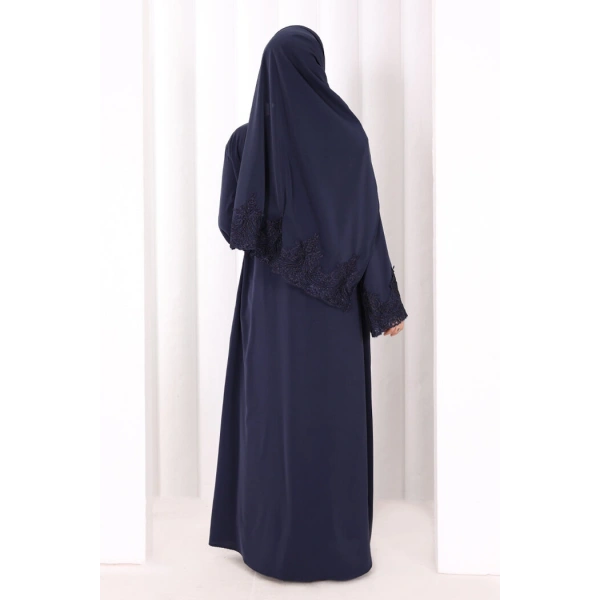 Dantelli Namaz Feracesi 6093 Lacivert