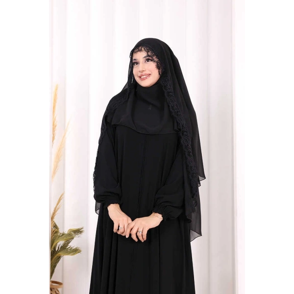 Dantelli Sufle 6069 Siyah
