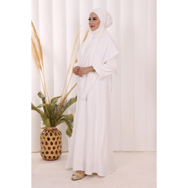 Dubai Sufleli Elbise Takım 6044 Ekru