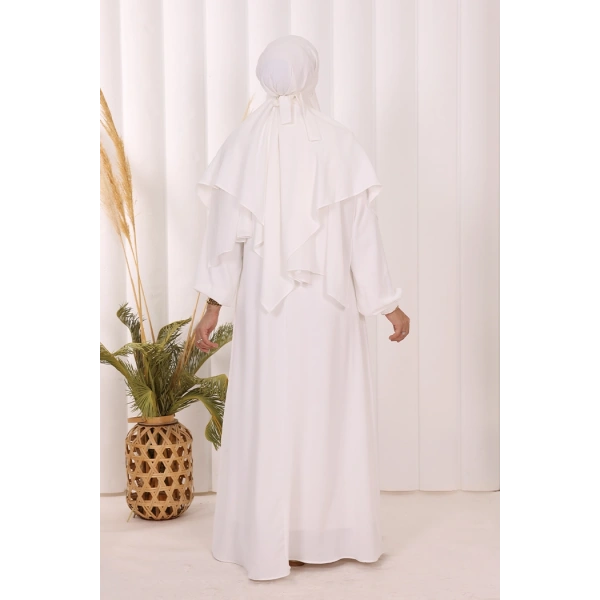 Dubai Sufleli Elbise Takım 6044 Ekru