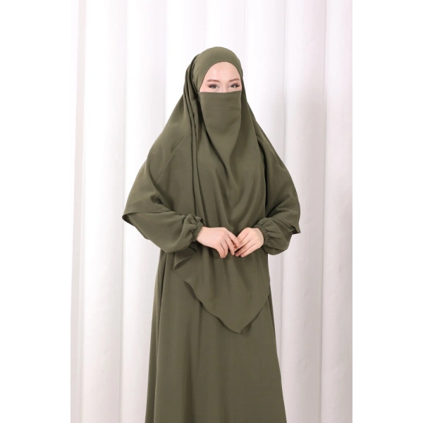 Dubai Sufleli Elbise Takım 6044 Haki