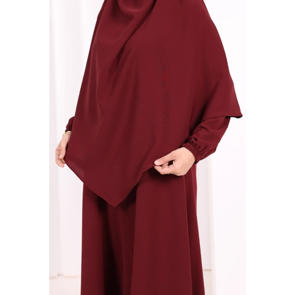 Dubai Sufleli Elbise Takım 6044 Mürdüm