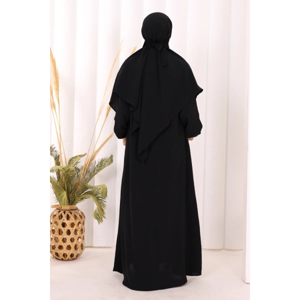 Dubai Sufleli Elbise Takım 6044 Siyah