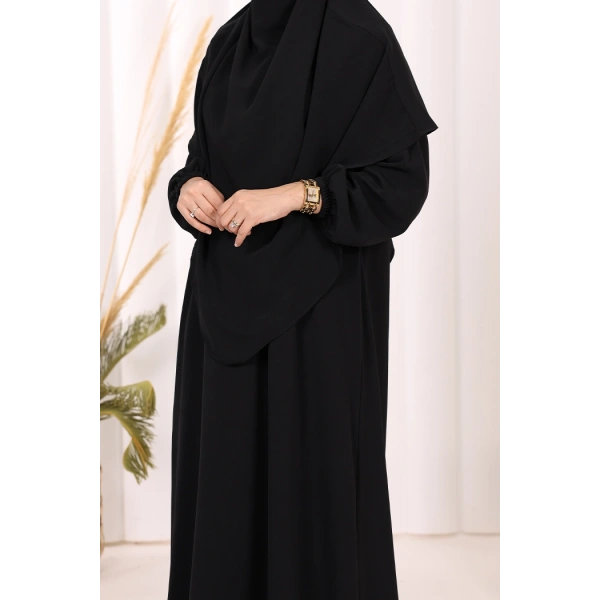 Dubai Sufleli Elbise Takım 6044 Siyah