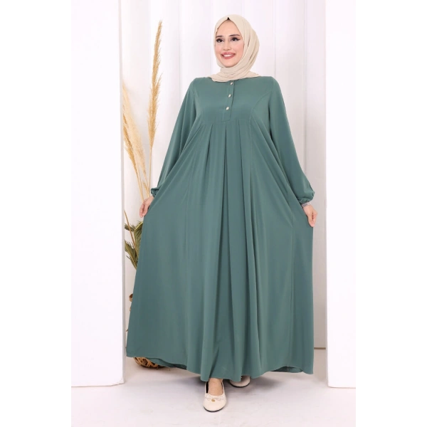Düğme Detaylı Elbise 6028 Mint