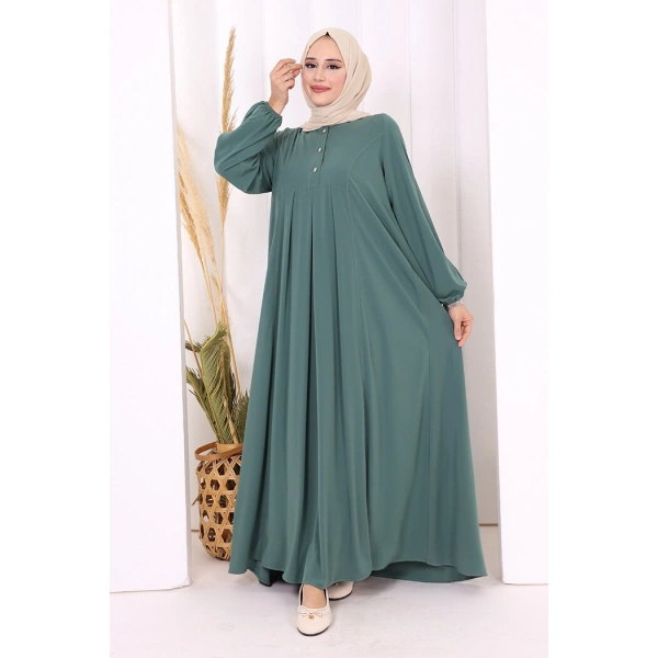 Düğme Detaylı Elbise 6028 Mint