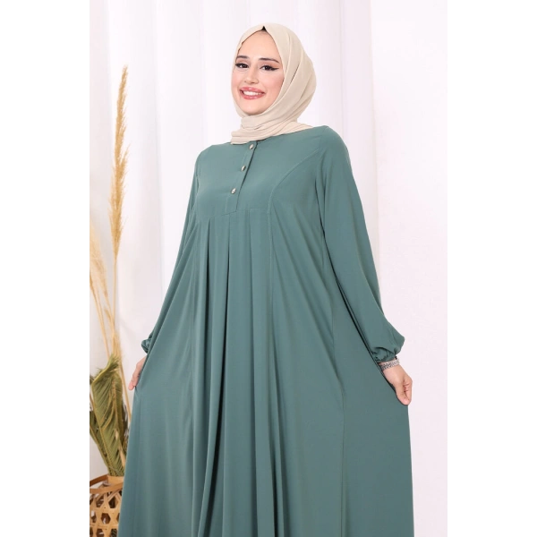 Düğme Detaylı Elbise 6028 Mint