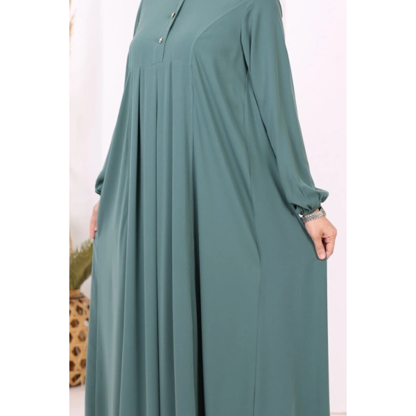 Düğme Detaylı Elbise 6028 Mint