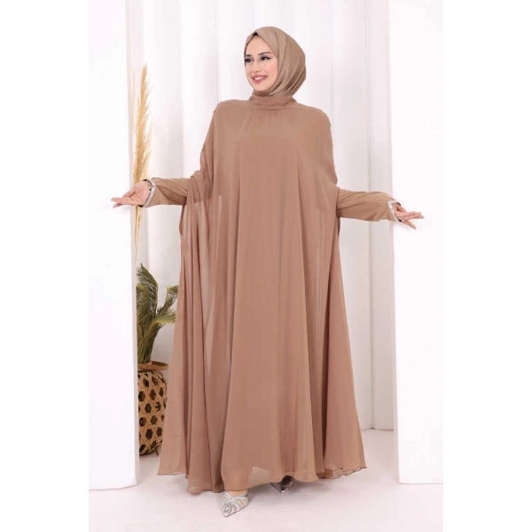 Elbise Abaya Takım 3921 Vizon