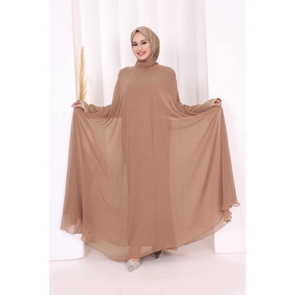 Elbise Abaya Takım 3921 Vizon