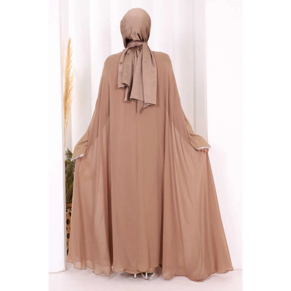 Elbise Abaya Takım 3921 Vizon