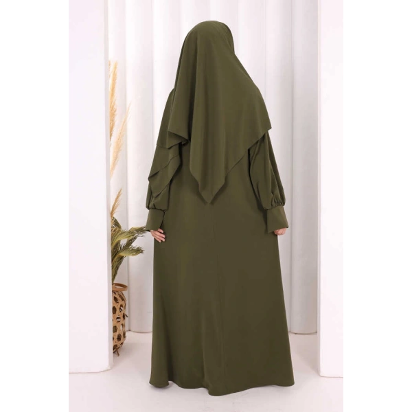 Eşarplı Elbise 6059 Haki