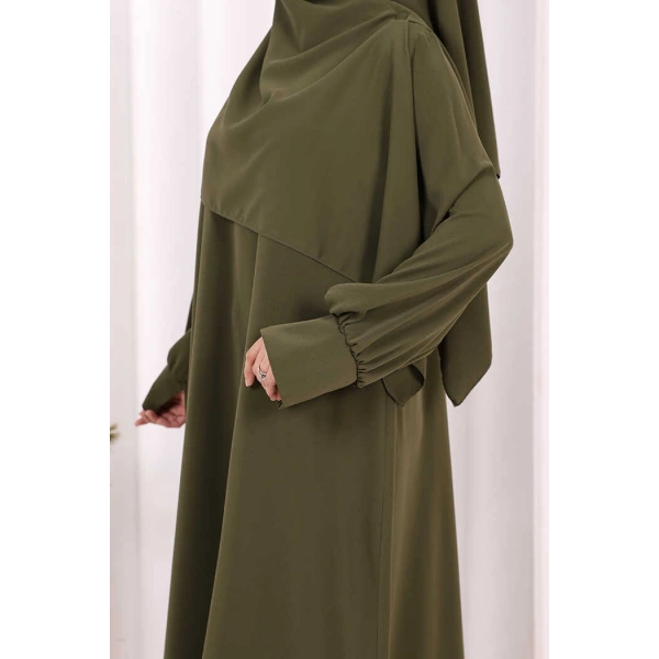 Eşarplı Elbise 6059 Haki
