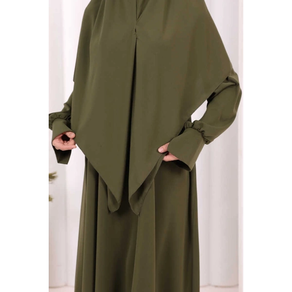 Eşarplı Elbise 6059 Haki