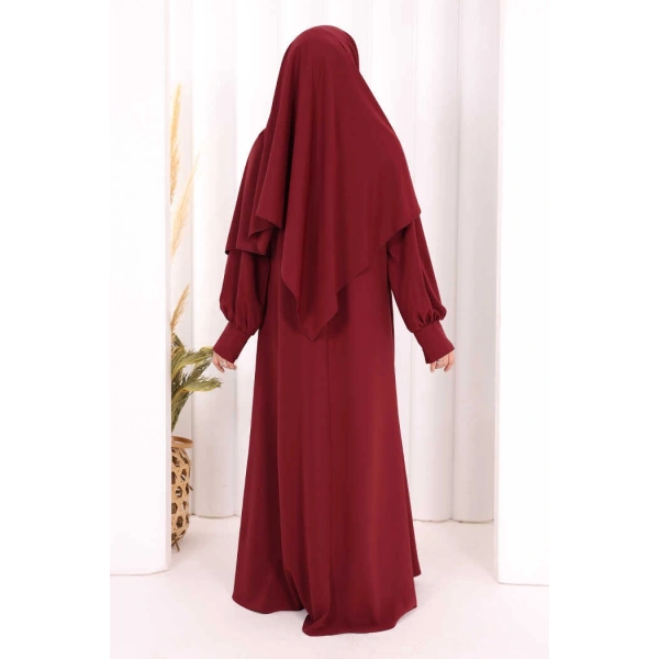 Eşarplı Elbise 6059 Mürdüm