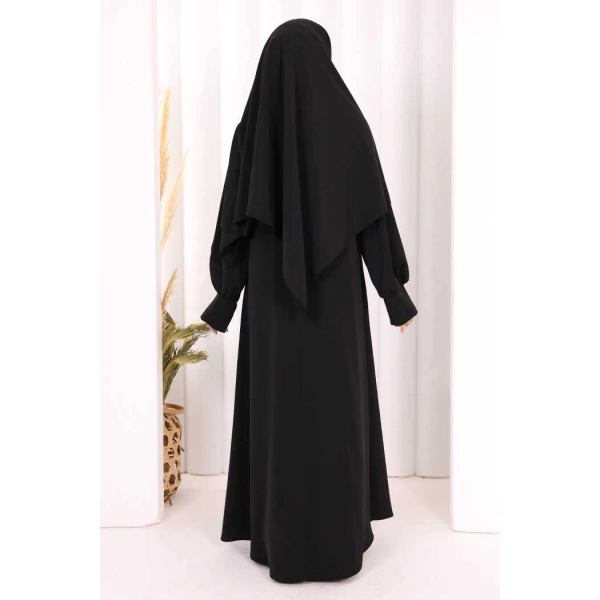 Eşarplı Elbise 6059 Siyah