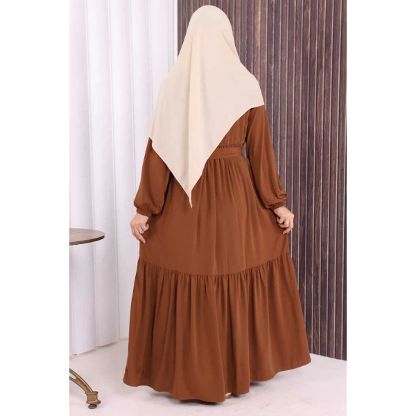 Fermuarlı Ferace 6001 Taba