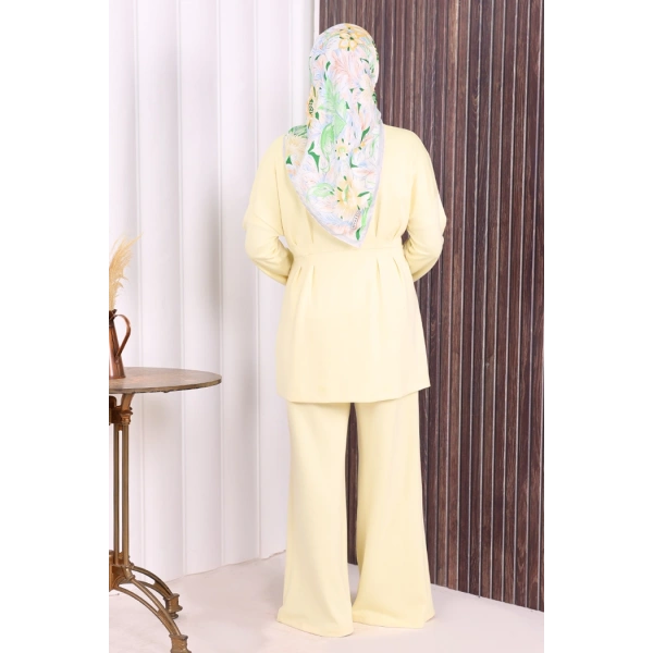 Fermuarlı İkili Oysho Takım 6058 Sarı