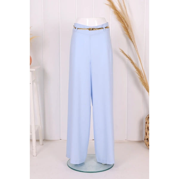 Fermuarlı Kemer Aksesuarlı Pantolon Etek 0125 Bebe Mavisi