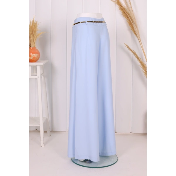 Fermuarlı Kemer Aksesuarlı Pantolon Etek 0125 Bebe Mavisi