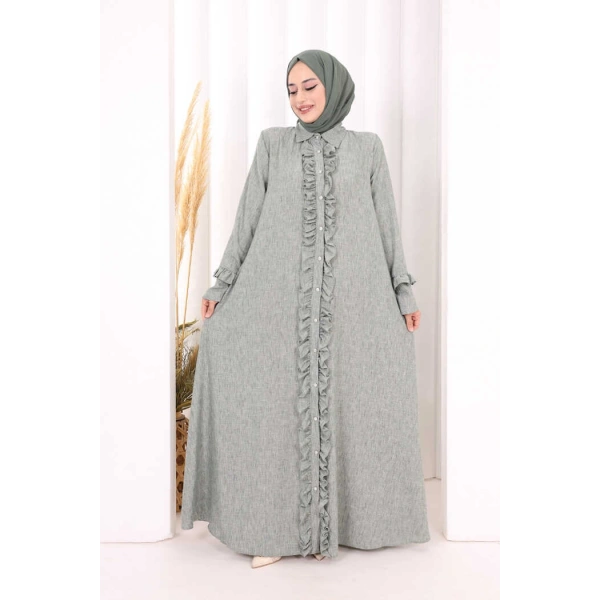 Fırfır Detaylı Elbise 6066 Mint