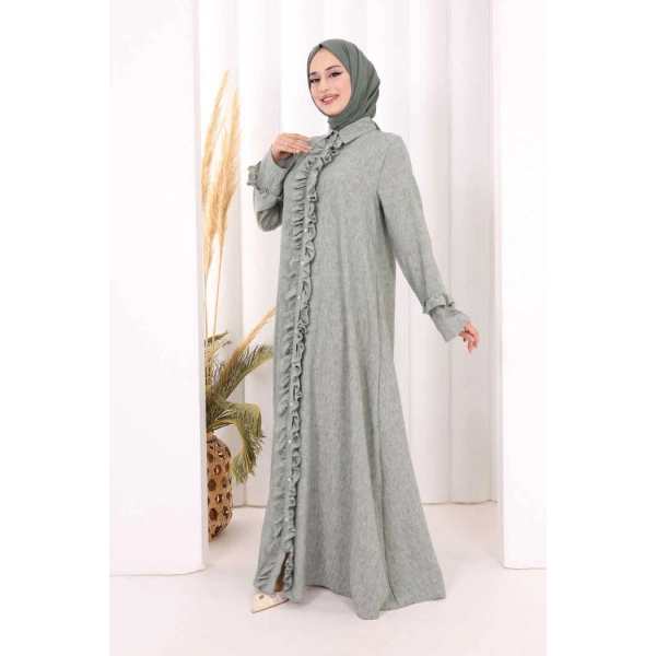 Fırfır Detaylı Elbise 6066 Mint