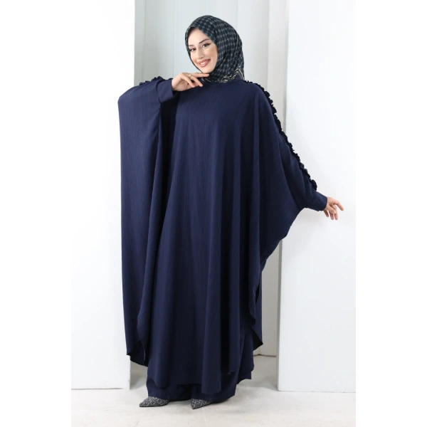Fırfırlı Yarasakol Takım 8706 Lacivert