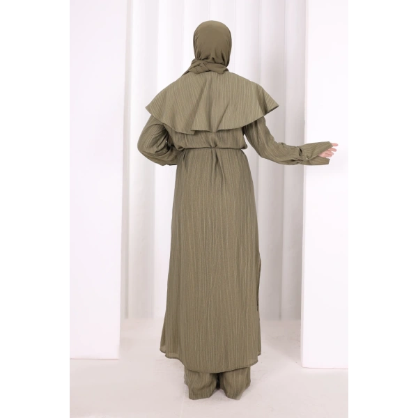 Geniş Yakalı İkili Takım 8036 Haki