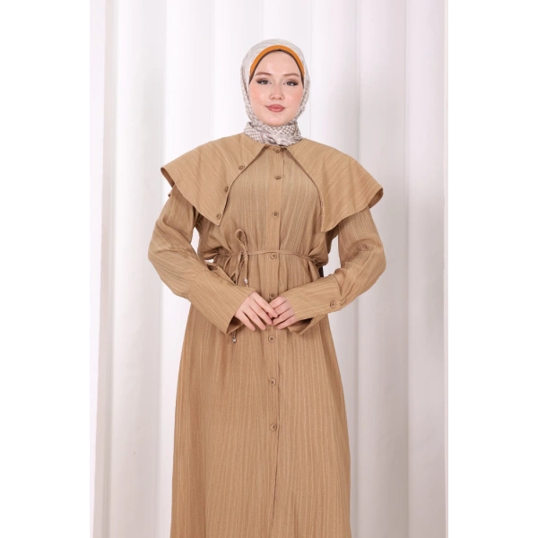 Geniş Yakalı İkili Takım 8036 Taba