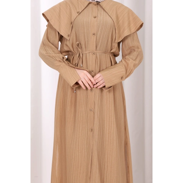 Geniş Yakalı İkili Takım 8036 Taba