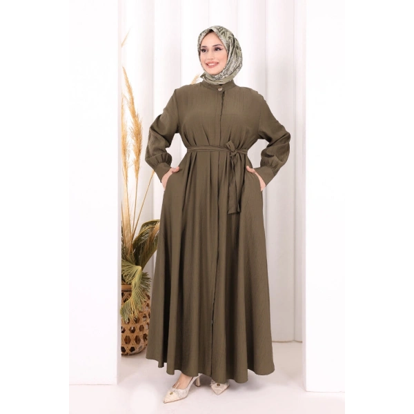 Hac Umre Elbise Boydan Düğmeli 7053 Haki