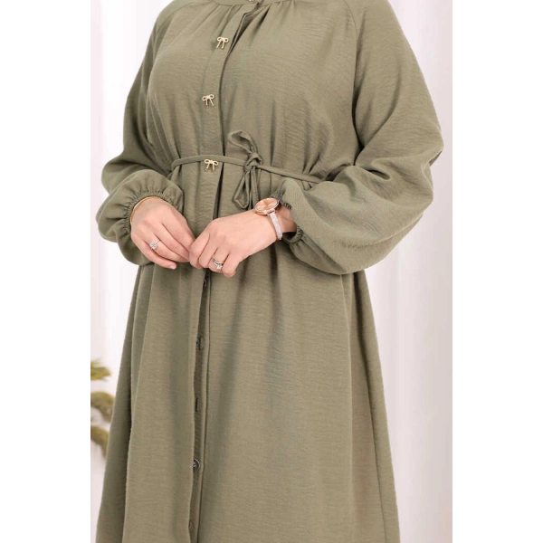 Hac Umre Keten Tunik Pantolon Takım 8013 Haki
