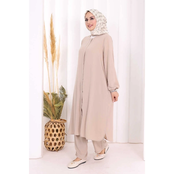 Hac Umre Tunik Pantolon Takım 8006 Vizon
