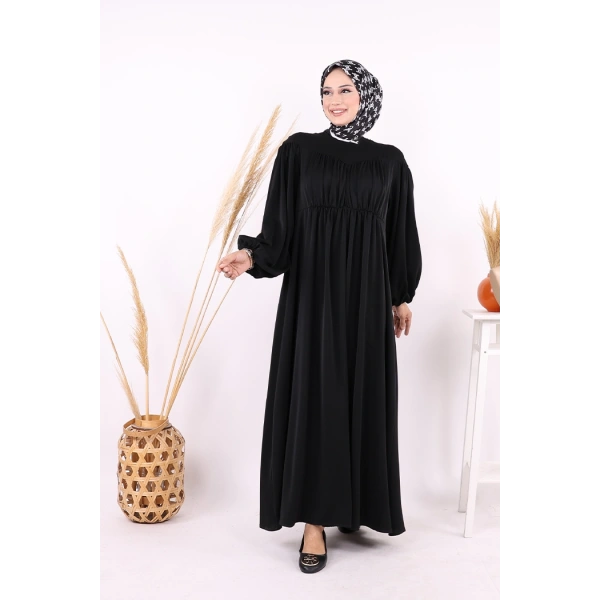 Kalp Robalı Elbise 6016 Siyah
