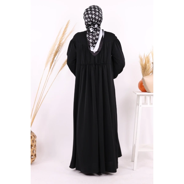 Kalp Robalı Elbise 6016 Siyah