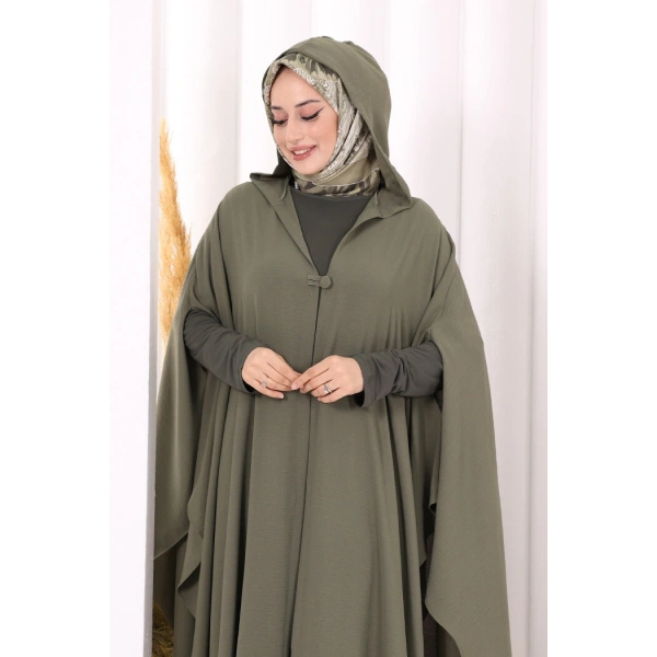 Kapüşonlu Ayrobin Pelerin 70021 Haki
