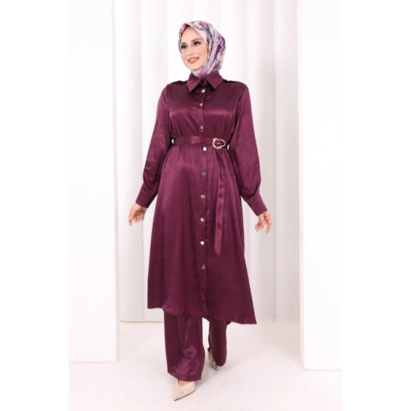 Kemerli İkili Takım 8024 Mürdüm