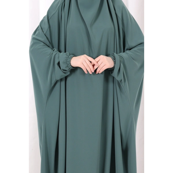 Kendinden Peçeli Sufleli Cilbab 6096 Mint