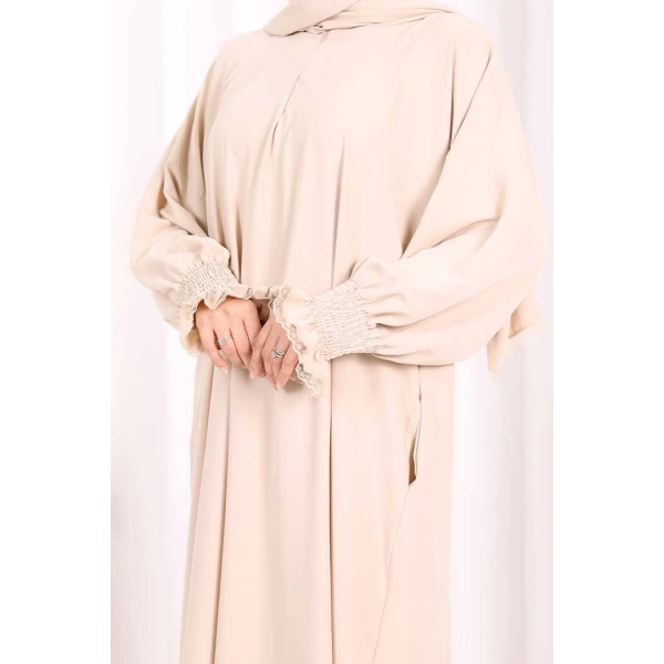 Kendinden Şallı Namaz  Elbisesi 8007 Taş