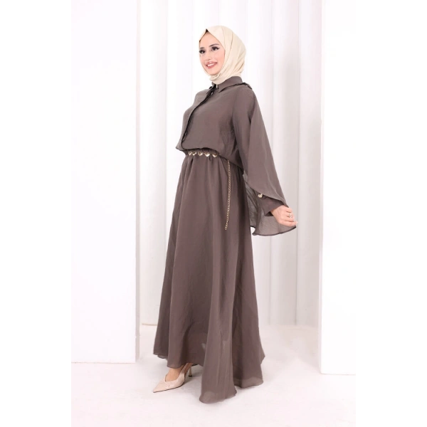 Kloş Etek Tunik Takım 8028 Duman