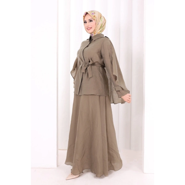 Kloş Etek Tunik Takım 8028 Haki