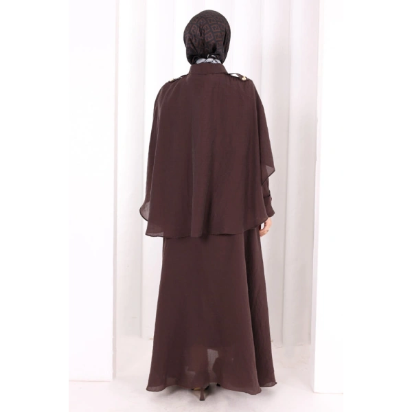 Kloş Etek Tunik Takım 8028 Kahverengi